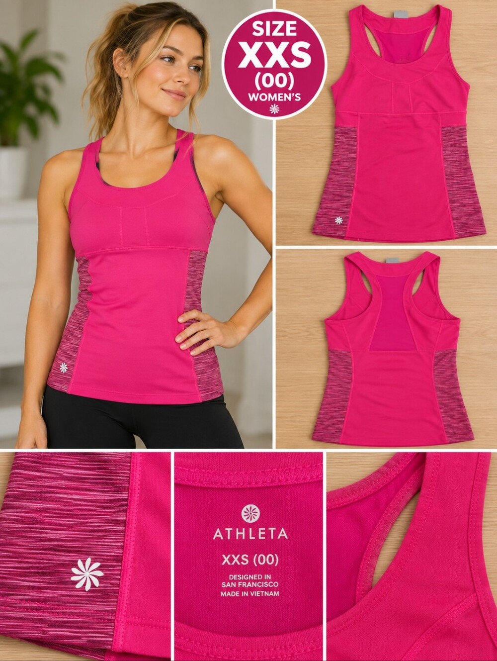 Athleta Women's XXS pink athletic tank top #34